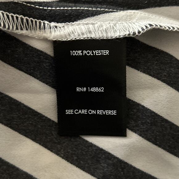 Torrid Black White Stripe Classic Georgette Tie Front Blouse Sleeveless Blouse 3 - Picture 5 of 5